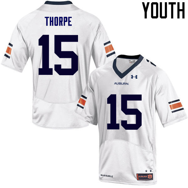 Auburn Tigers Youth Neiko Thorpe #15 White Under Armour Stitched College NCAA Authentic Football Jersey KXB3574MQ